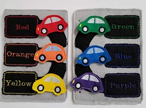 Vista 2 de Learn to Match Car Colors Quiet Book Page for Toddlers