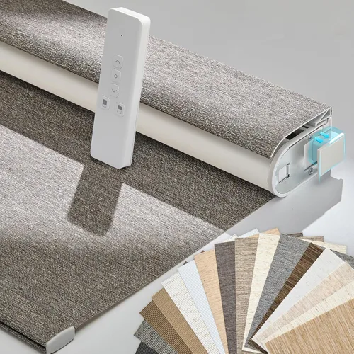 Vista 38 de Persianas motorizadas inteligentes Persilux con control remoto, sin necesidad de perforación, persianas enrollables automáticas para ventanas