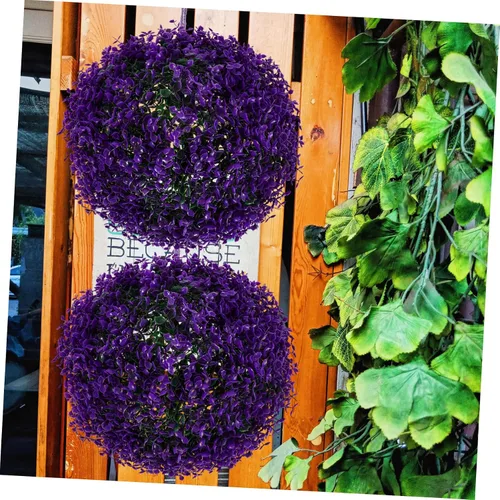 Vista 5 de Ciieeo Bolas de hierba sintética de imitación de hoja de eucalipto para decoración del jardín del hogar