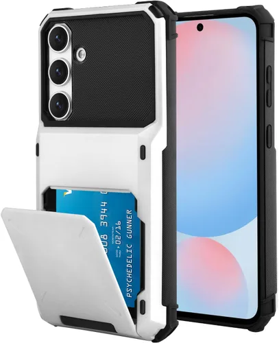 Vista 80 de Funda tipo cartera para Samsung Galaxy S22 con ranura para 2 tarjetas de crédito Funda a prueba de golpes Hybrid Heavy Duty Protection Armor Funda