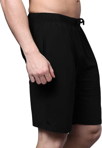 Vista 5 de GYS Pantalones cortos de pijama de bambú para hombre, cómodos pantalones cortos de dormir con bolsillos
