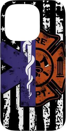 Vista 17 de EMT Firefighter Fire Rescue EMT - Funda de regalo con bandera americana para iPhone 17