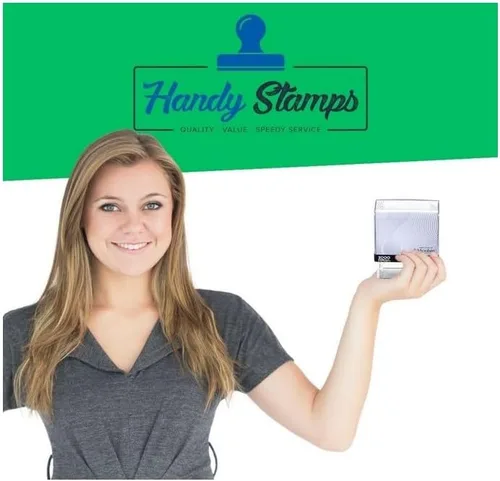 Vista 7 de Handy Stamps Sello de cartón de huevos autoentintado, rectangular, caucho, tamaño de 2 "x 1", 3 líneas, texto personalizable