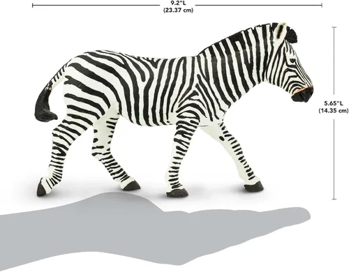Vista 3 de Safari Ltd. Figura de cebra – Figura detallada de plástico de 5.85 pulgadas – Divertido juguete educativo para niños, niñas y niños a partir de 1 año