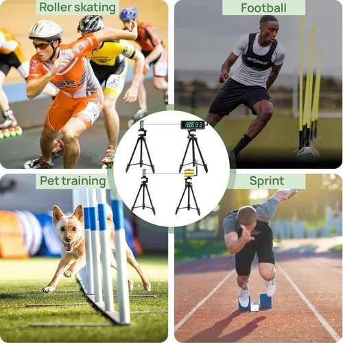 Vista 6 de YZ Temporizador láser para sprints, sistema de sprint láser, cronómetro de temporizador láser de pista, entrenamiento de vuelta/velocidad, campo