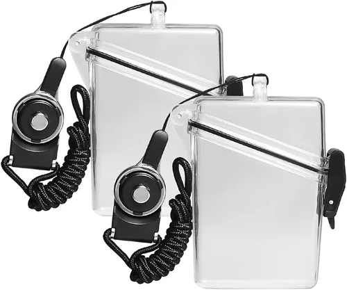 Vista 9 de Funda deportiva impermeable para tarjetas de identificación con cubierta de cordón, múltiples tarjetas de crédito, registro, tarjeta de entrada