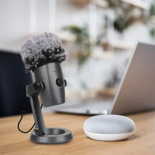 Vista 6 de Blue Yeti Nano Pop Filter - Funda de micrófono profesional para parabrisas compatible con micrófono Yeti azul
