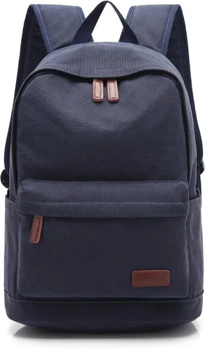 Vista 12 de kayond Bolsa de lona ligera para portátil de estilo casual, mochilas de viaje duraderas, mochila para hombres y mujeres, mochila de moda para Negro