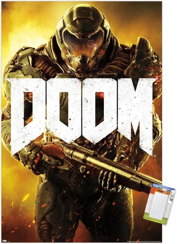 Vista 17 de Doom - Póster de pared marino, 22.4 pulgadas de largo x 14.7 pulgadas, versión enmarcada en madera de granero