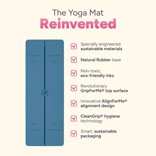 Vista 3 de Liforme Evolve Yoga Mat – Bolsa de yoga gratuita incluida – Sistema de alineación patentado, agarre guerrero, antideslizante, ecológico, resistente