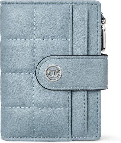 Vista 9 de BOSTANTEN - Cartera pequeña para mujer de cuero con bloqueo RFID, tarjetero plegable compacto con cremallera y bolsillo para monedas, Pequeña Beige