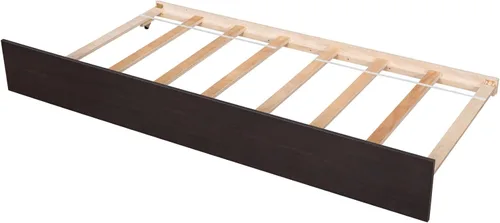Vista 9 de Marco de cama de madera con cabecera y estribo, cama nido, no necesita somier (expreso) para adolescentes, niños, niñas, adultos