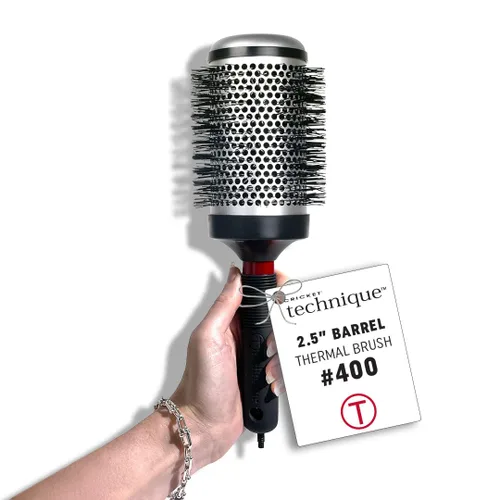 Vista 9 de Cricket Technique - Cepillo térmico para el cabello #300 de 0.75 pulgadas para secado, rizado y peinado, barril de retención de calor con cerdas