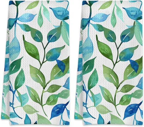 Vista 9 de Juego de 2 toallas de cocina abstractas bohemias florales de los años 70, toallas de mano de secado rápido para cocina, regalos para mujeres