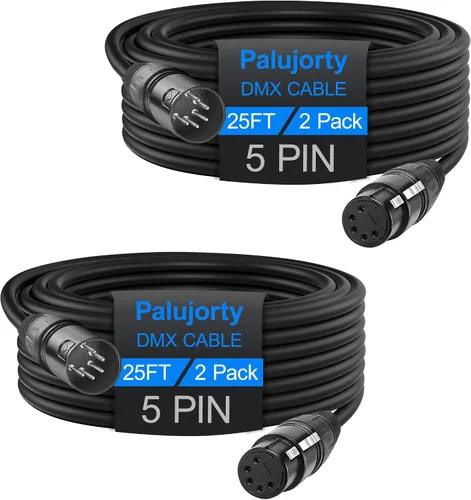 Vista 12 de Paquete de 2 cables DMX de 5 pines de 10 pies con 3 conductores para iluminación de escenario y controlador