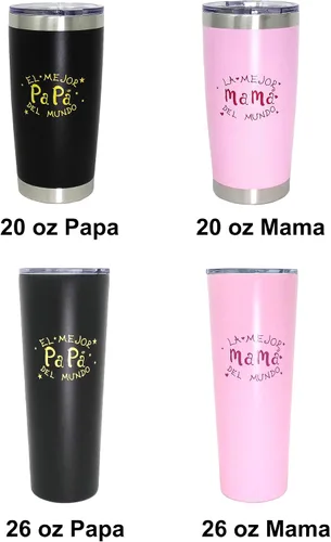 Vista 2 de Ezprogear Vaso delgado Greatest Mama La Mejor Mama Del Mundo de 26 oz (26 oz, Pink Mama)