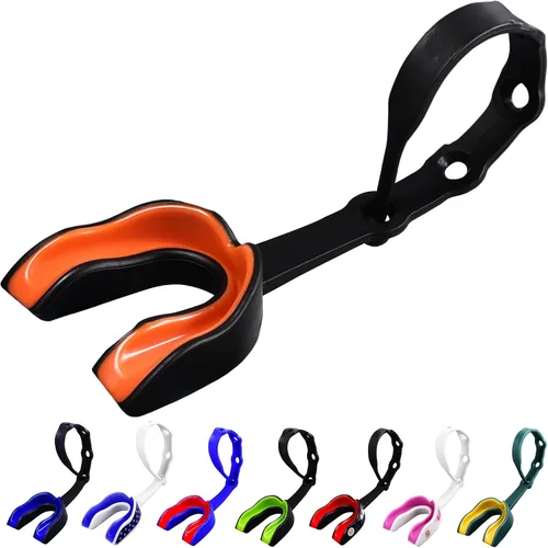 Vista 11 de Oral Mart - Protector bucal deportivo con correa para fútbol, lacrosse, hockey sobre hielo, taekwondo