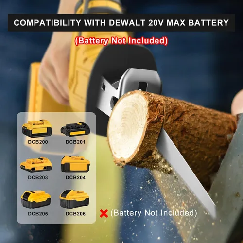 Vista 8 de Sierra recíproca inalámbrica para batería Dewalt de 20V, sierras recíprocas con motor de escobillas de 150W, velocidad variable de 0-3500 SPM, kit