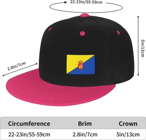 Vista 6 de QIZYOQA Flag of Gran Canaria Snapback Hats for Men Women Hat Baseball Cap Flat Bill Visor White Hat