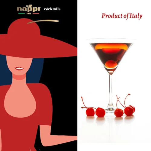 Vista 4 de Nappi 1911, Cerezas de Cóctel Maraschino con Tallo en Almíbar, Tarro de 13,76 oz (390 g) Producto de Italia