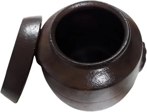 Vista 2 de Tarro de fermentación de loza tradicional coreana de 28.74 onzas (850 cc) Jangdok con tapa
