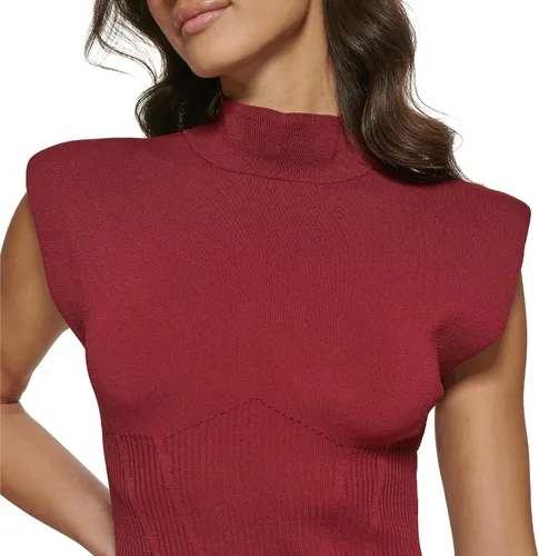 Vista 4 de GUESS Vestido de punto con cuello alto falso para mujer