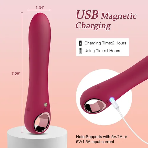 Vista 8 de Sex Toys - Consolador vibrador de punto G - Tuitionua - Juguetes de silicona ultrasuave para adultos con 10 modos de vibración, vibradores juguete