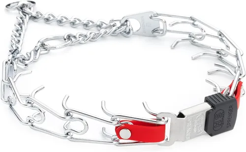 Vista 20 de Collar de perro de acero cromado Herm Sprenger para perros pequeños con hebilla de liberación rápida ClicLock y inserto de Biothane Collar de punta