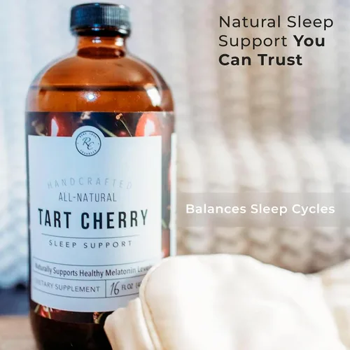 Vista 5 de Rowe Casa Organics Tart Cherry - Soporte orgánico para dormir con raíz de valeriana, apoya la regulación del ciclo del sueño y la recuperación