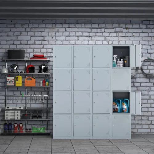 Vista 3 de Letaya Taquillas de metal para empleados, gabinete de almacenamiento de acero de 71 pulgadas con 4 puertas con cerradura para personal de oficina