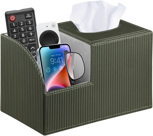 Vista 18 de Funda cuadrada de piel sintética para caja de pañuelos – Soporte multifuncional para caja de pañuelos, cubierta de caja de pañuelos