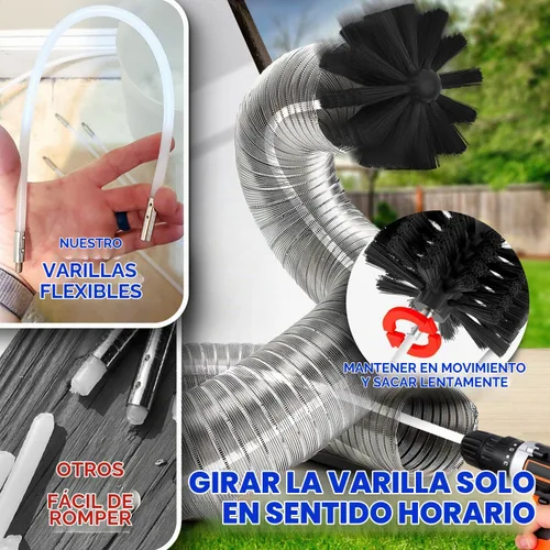 Vista 2 de Holikme - Kit de limpiador de ventilación para secadora de 30 pies, 15 piezas, cepillo removedor de pelusas, herramientas de vacío