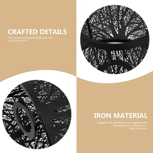 Vista 3 de KALLORY Pantalla de sombra de árbol, 2 piezas, cubierta creativa de lámpara de hierro para mesa de piso E27, lámpara de araña decorativa hueca
