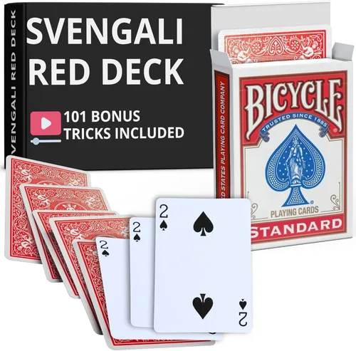 Vista 27 de Ted's Sterling Magic Precision Red Rider Back Bicycle Mazo Svengali con Instrucciones para 100+ Trucos (2 de Tréboles)