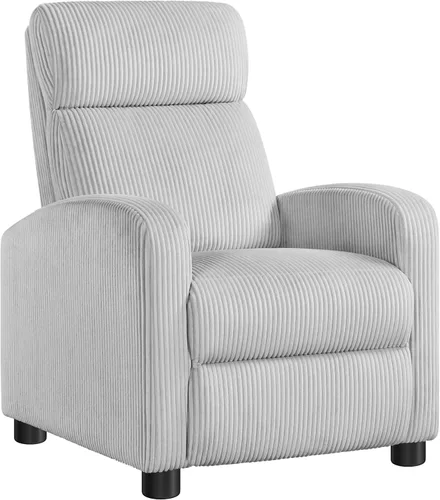 Vista 25 de Yaheetech Silla reclinable de pana para sofá individual, asiento de cine en casa, silla reclinable moderna ajustable para sala de estar, dormitorio