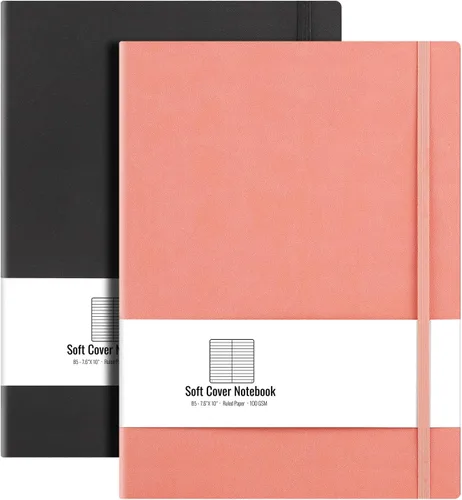 Vista 11 de AHGXG B5 College cuaderno con renglones, con tapa blanda, 2 unidades, tamaño grande, 7.6 x 10 pulgadas, con papel grueso rayado de 2.94 oz/yd², 408