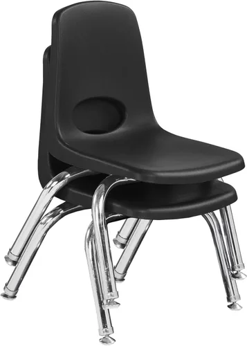 Vista 24 de FDP 15407-BL - Silla escolar apilable de 8 pulgadas con deslizadores de Azul