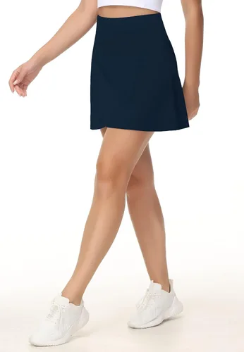 Vista 5 de THE GYM PEOPLE Faldas de tenis de cintura alta para mujer, con dobladillo cruzado en la espalda, plisadas con pantalones cortos interiores
