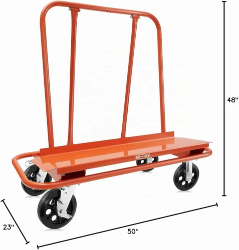 Vista 7 de GypTool Carrito de placa de yeso laminado y carrito de panel resistente, color naranja, DRYWALLCART