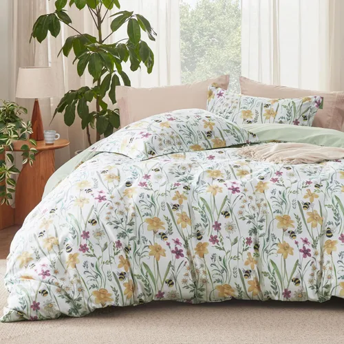 Vista 35 de Bedsure Juego de funda de edredón Twin para dormitorio, juego de funda de edredón reversible floral con cierre de cremallera, juego de ropa de cama