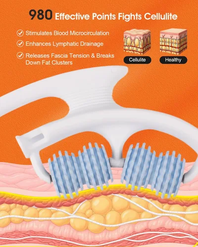 Vista 2 de Herramienta de masaje anticelulitis – Removedor ergonómico de celulitis para piernas y brazos con asas desmontables – Masajeador de drenaje
