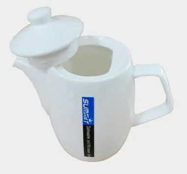 Vista 2 de Tetera de porcelana súper blanca con mango (10 oz) TP0135