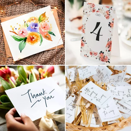 Vista 4 de Papel de cartón, 5 x 7 pulgadas, blanco, 200 unidades, 300 GSM (110 libras), cartulina pesada para invitaciones de boda y cartulina de invitación