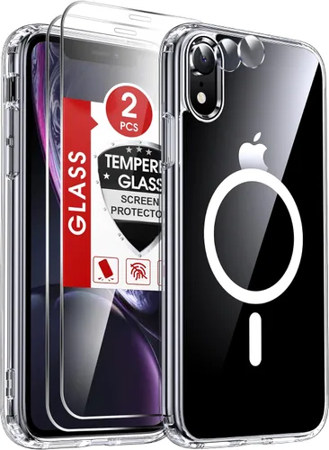 Vista 24 de LeYi Funda para iPhone XR: con protector de pantalla X2 + 2 funda para cámara [compatible con MagSafe] Funda protectora magnética i iphoneXR