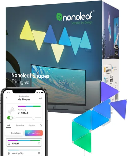 Vista 11 de Nanoleaf Shapes Hexagons Smarter KIT 7 Paneles - Multicolor