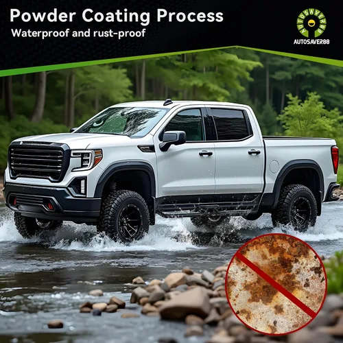 Vista 4 de Estribos de 6 pulgadas compatibles con Dodge Ram 1500 Quad Cab/Extended Cab 2009-2018, Dodge Ram 1500 Classic 2019-2024, barras Nerf de caída