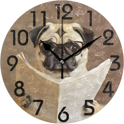 Vista 33 de Spring Hummingbird - Reloj de pared redondo con estampado de flores, 9.5 pulgadas, funciona con pilas, reloj de escritorio analógico silencioso