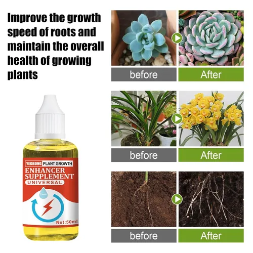 Vista 3 de Suplemento potenciador del crecimiento de plantas, 1.7fl oz de hormona de enraizamiento de raíces para esquejes, crecimiento de raíces de plantas
