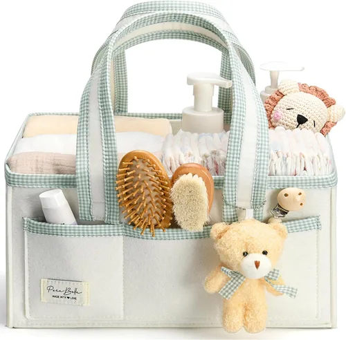 Vista 15 de Organizador de Pañales PeraBella XL con Asa, Bolsa de Regalo para Baby Shower, Artículos Imprescindibles para Registro de Búsqueda, Organizador