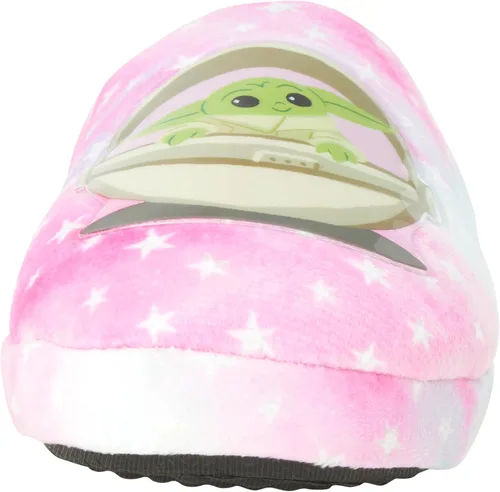 Vista 4 de Disney Pantuflas de Star Wars para niña Mandalorian Baby Yoda - Pantuflas mullidas, suela antideslizante (niña 11-5)